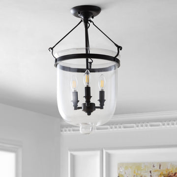 Charlotte 14.5" Metal/Glass LED Semi Flush Mount - JONATHAN Y